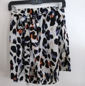 Leopard print paperbag shorts